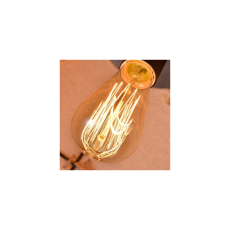 レトロな手作り麻ロープカントリーヤードシャンデリアランプ、インダストリアルカントリースタイル