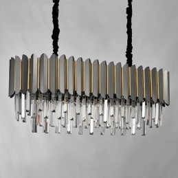 高級ポストモダン ブラック＆ゴールド ラウンド K9 クリスタル ペンダント シャンデリア