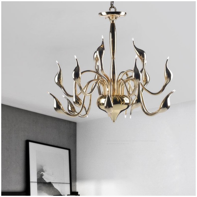 15 ライトゴールド モダン コンテンポラリー 電気メッキ メタル シャンデリア