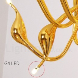 24 ライト モダン スワン シャンデリア ライト G4 ゴールド メッキ
