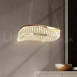 スクエアクリスタルペンダントライト 1 2 リング K9 クリスタル屋内天井照明器具