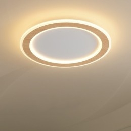 丸型木製モダンフラッシュマウント天井ライト屋内照明器具