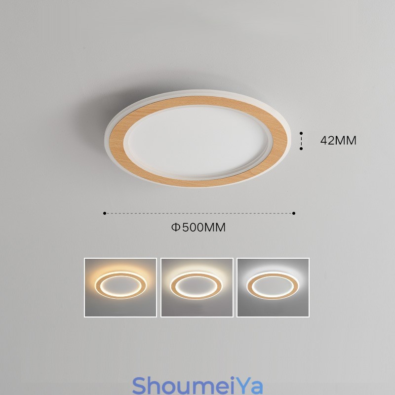 丸型木製モダンフラッシュマウント天井ライト屋内照明器具