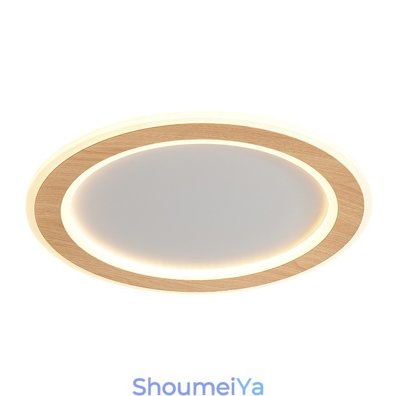 丸型木製モダンフラッシュマウント天井ライト屋内照明器具