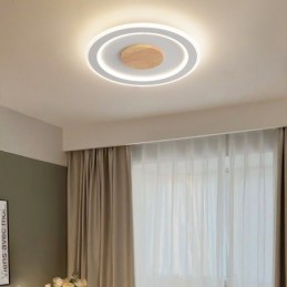 丸型木製モダンフラッシュマウント天井ライト屋内照明器具
