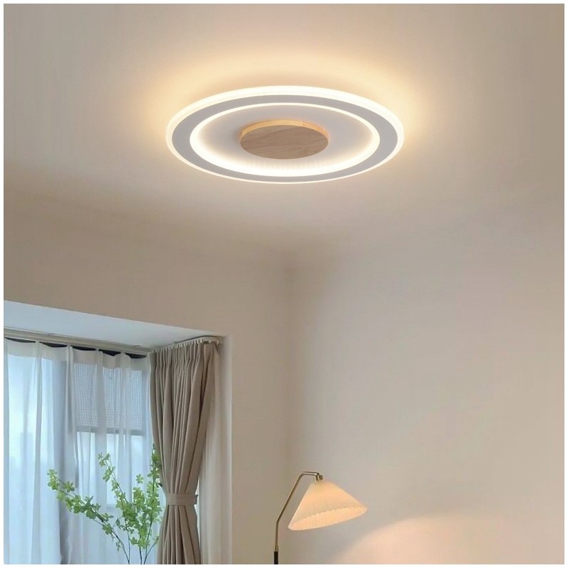 丸型木製モダンフラッシュマウント天井ライト屋内照明器具