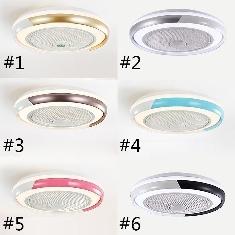 モダンな天井ファンライト リモコン付きアクリルラウンド天井ランプ