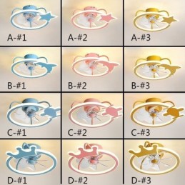 漫画の天井ファンライトクリエイティブ天井ランプ子供用