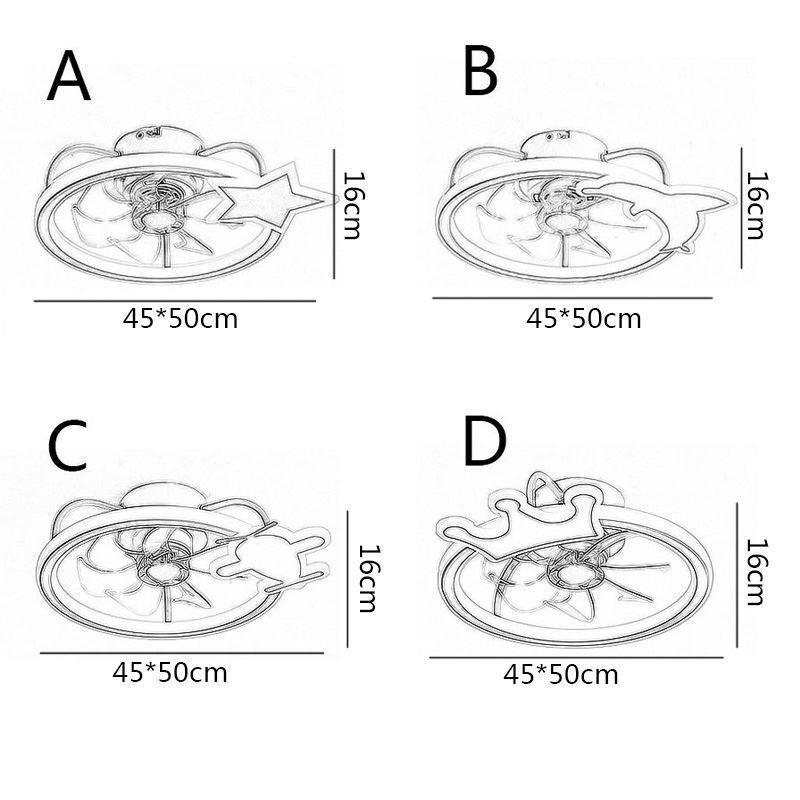 漫画の天井ファンライトクリエイティブ天井ランプ子供用