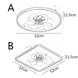 モダンな天井ファンとライト、リモコン付き換気扇ランプ