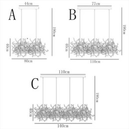 モダンミニマリストシャンデリアステンレススチール