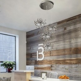 スパンコールシャンデリアステンレススチールペンダント照明ダイニング