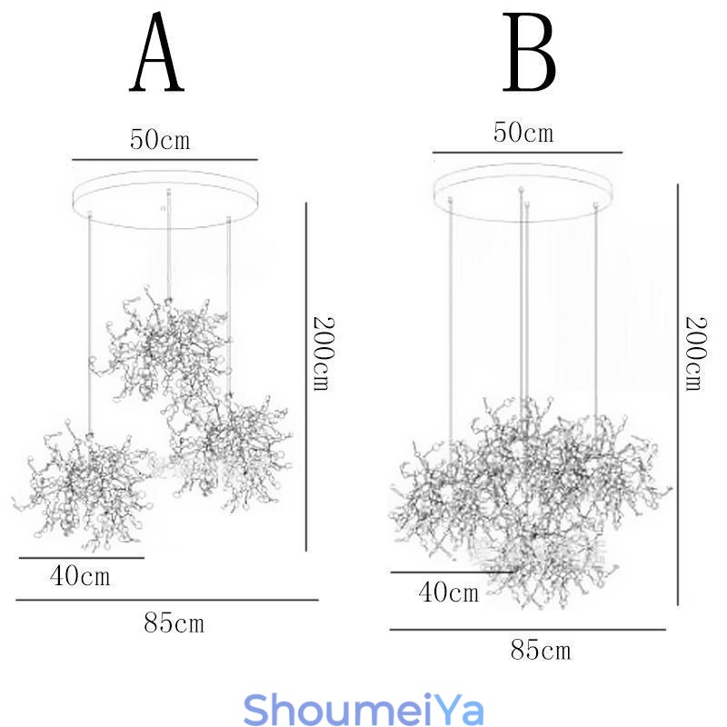 スパンコールシャンデリアステンレススチールペンダント照明ダイニング