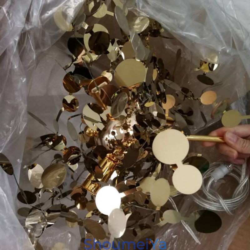 スパンコールシャンデリアステンレススチールペンダント照明ダイニング