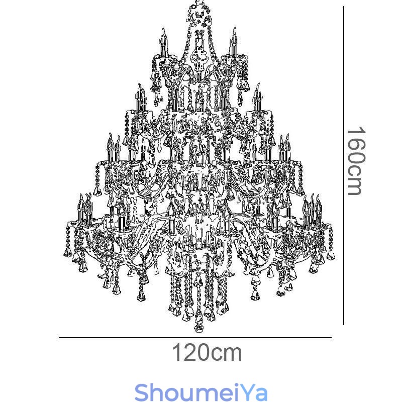 ヨーロピアン クリスタル シャンデリア コニャック カラー シーリング ライト 40 個