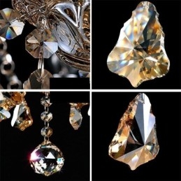 ヨーロピアン クリスタル シャンデリア コニャック カラー シーリング ライト 40 個