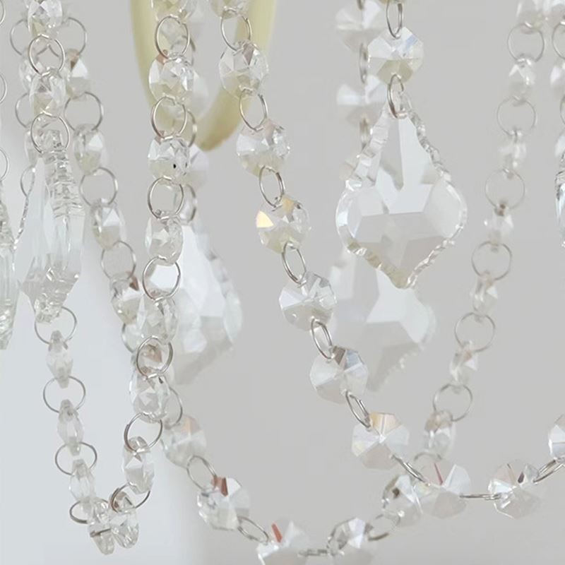 北欧クリスタルシャンデリアペイントクラフトクリーム天井ライト