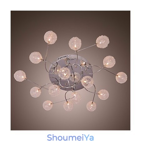 G4 アイアン フラッシュマウント ライト、アルミシェード付き