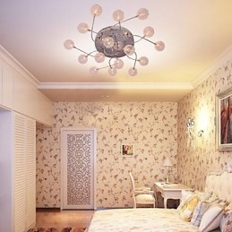 G4 アイアン フラッシュマウント ライト、アルミシェード付き