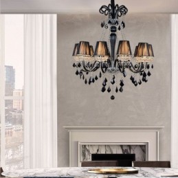 レトロクリスタルシャンデリアヨーロピアンブラックペンダントライト