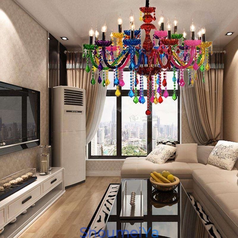 カラフルなヨーロピアンスタイルのシャンデリア高級ペンダントライト