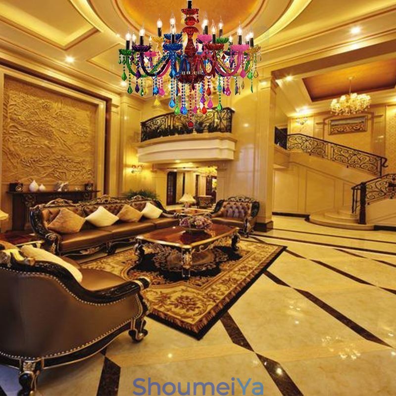 カラフルなヨーロピアンスタイルのシャンデリア高級ペンダントライト