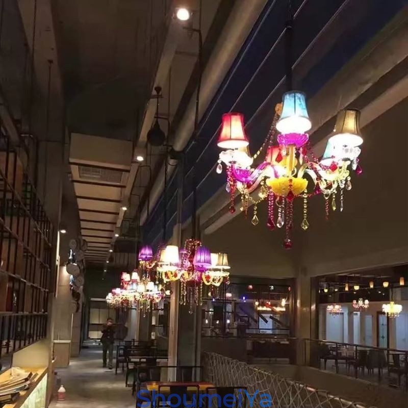 大きなカラフルなクリスタルシャンデリアヨーロピアンペンダントライト