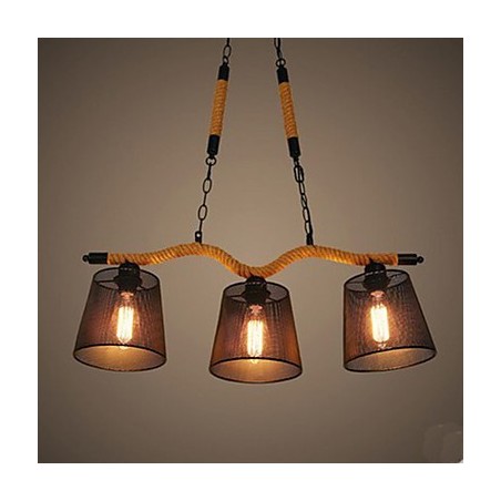 レトロクリエイティブな3つの田園風ヘッドロープシャンデリア
