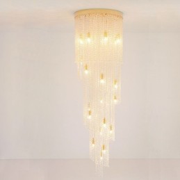 モダンなクリスタルシャンデリア 高級階段用クリスタル天井ライト 19 個のライト付き