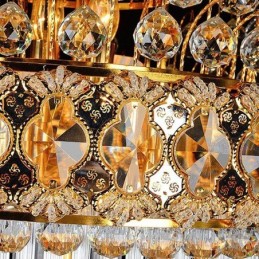 レトロクリスタルエンパイアシャンデリアラグジュアリーロングペンダント