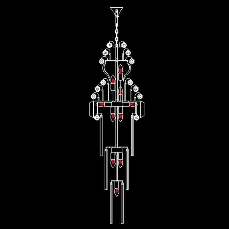 レトロクリスタルエンパイアシャンデリアラグジュアリーロングペンダント