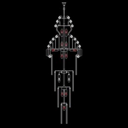 レトロクリスタルエンパイアシャンデリアラグジュアリーロングペンダント