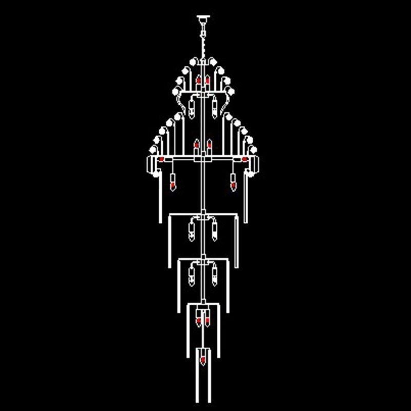 レトロクリスタルエンパイアシャンデリアラグジュアリーロングペンダント