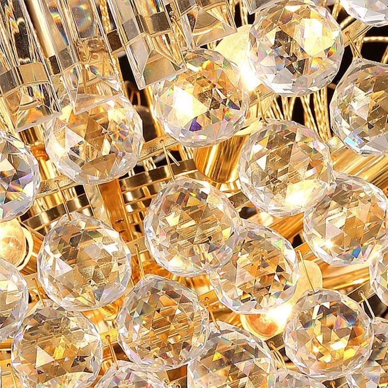 ヨーロピアン クリスタル エンパイア シャンデリア ラージ ゴールドカラー ペンダントライト