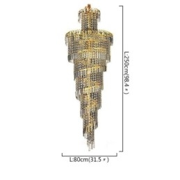 ヨーロッパのクリスタルシャンデリア 大きな丸型ロングペンダント