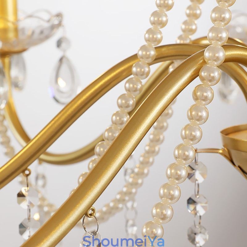 アメリカンクリスタルペンダントライトカントリースタイルクリエイティブアイアンアートシーリングライト