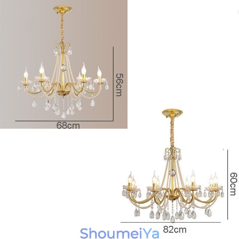 アメリカンクリスタルペンダントライトカントリースタイルクリエイティブアイアンアートシーリングライト