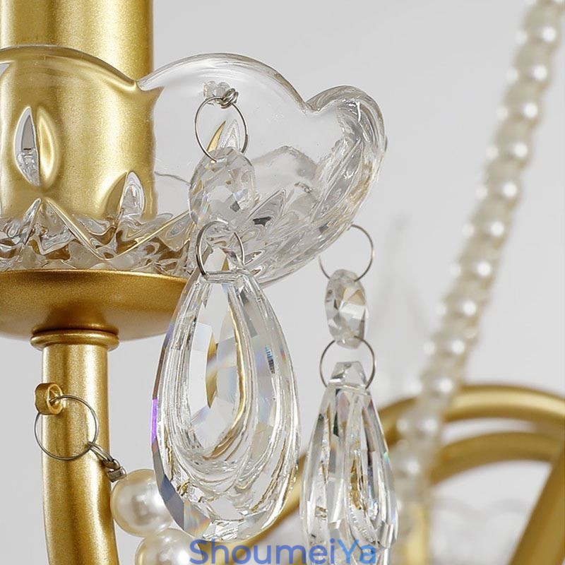 アメリカンクリスタルペンダントライトカントリースタイルクリエイティブアイアンアートシーリングライト