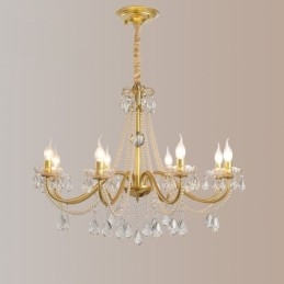 アメリカンクリスタルペンダントライトカントリースタイルクリエイティブアイアンアートシーリングライト