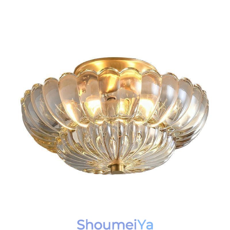 モダンなフラッシュマウント ロータスベース シーリングライト