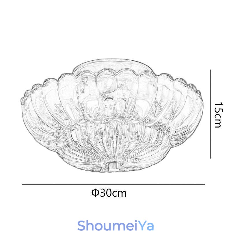 モダンなフラッシュマウント ロータスベース シーリングライト
