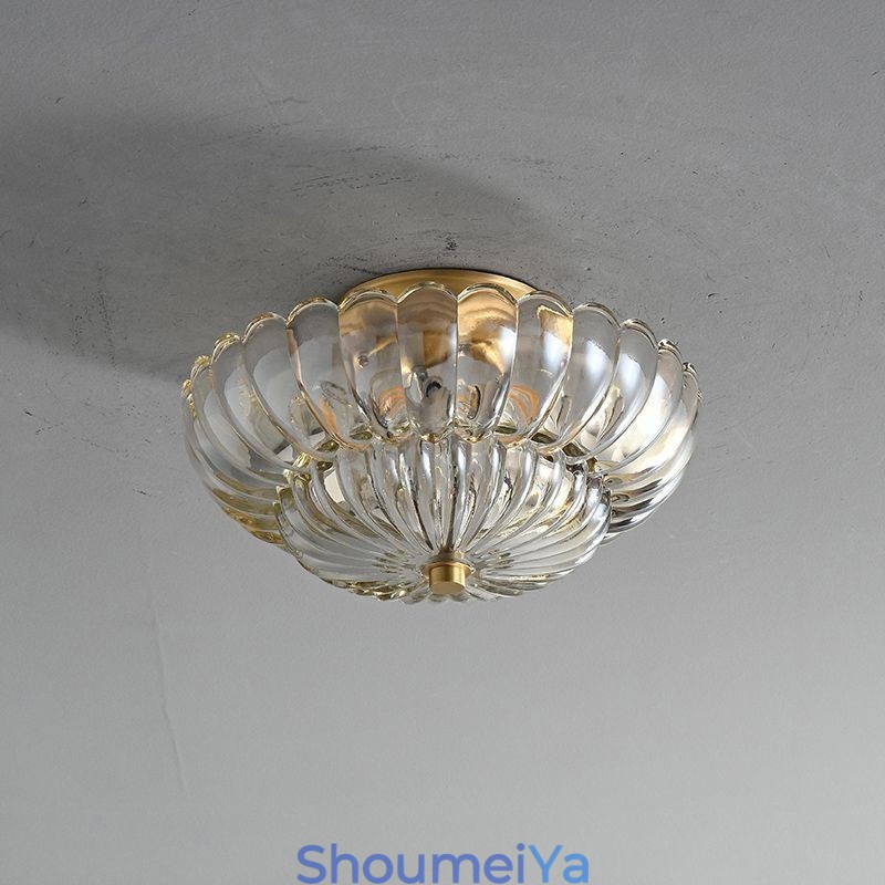 モダンなフラッシュマウント ロータスベース シーリングライト