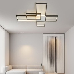 ミニマリスト フラッシュマウント 5 スクエア シーリングライト 無段階調光 リモコン付き 92W