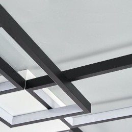 ミニマリスト フラッシュマウント 5 スクエア シーリングライト 無段階調光 リモコン付き 92W