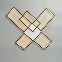 ミニマリスト フラッシュマウント 5 スクエア シーリングライト 無段階調光 リモコン付き 92W