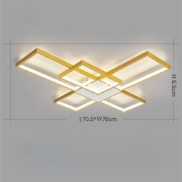 ミニマリスト フラッシュマウント 5 スクエア シーリングライト 無段階調光 リモコン付き 92W