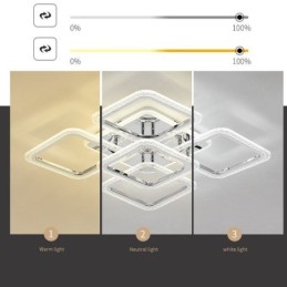 フラッシュマウント クローム アクリル スクエア シーリング ライト 5 ライト