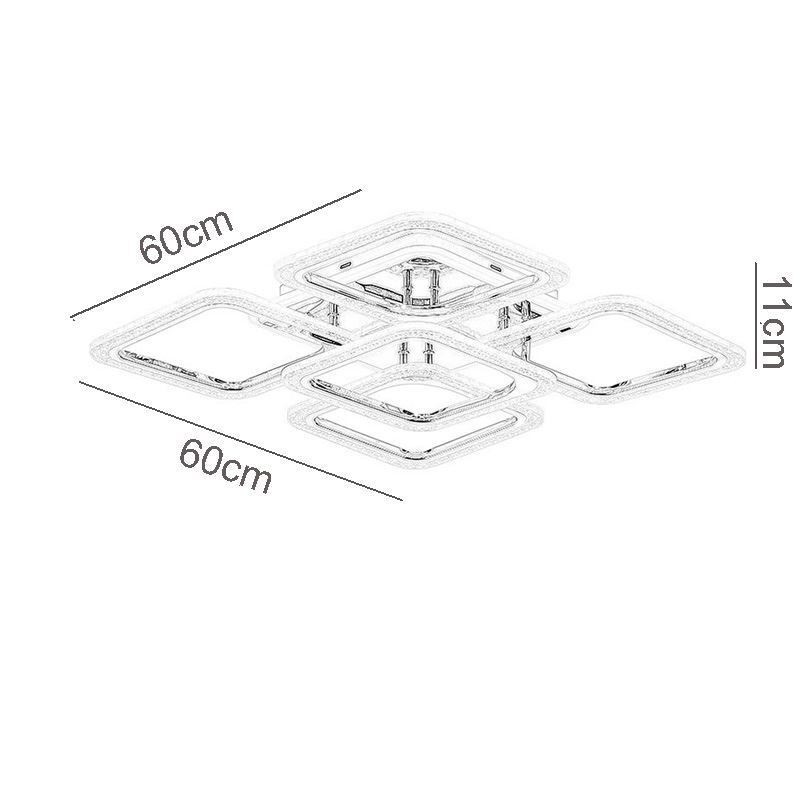 フラッシュマウント クローム アクリル スクエア シーリング ライト 5 ライト