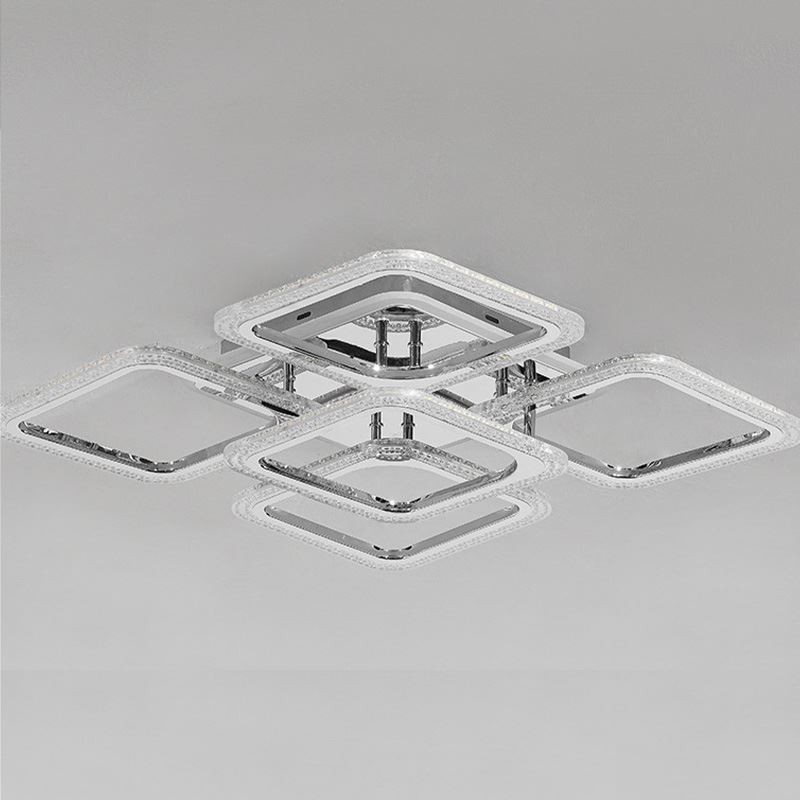 フラッシュマウント クローム アクリル スクエア シーリング ライト 5 ライト