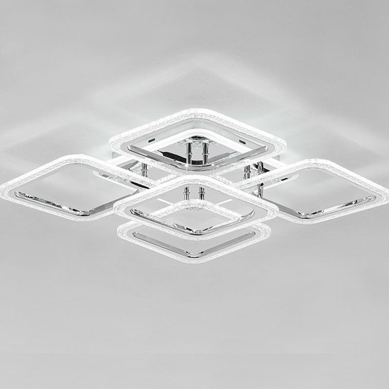 フラッシュマウント クローム アクリル スクエア シーリング ライト 5 ライト